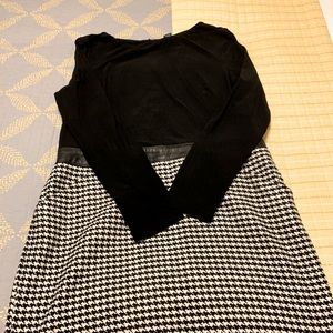 Mixed Media Houndstooth Dress